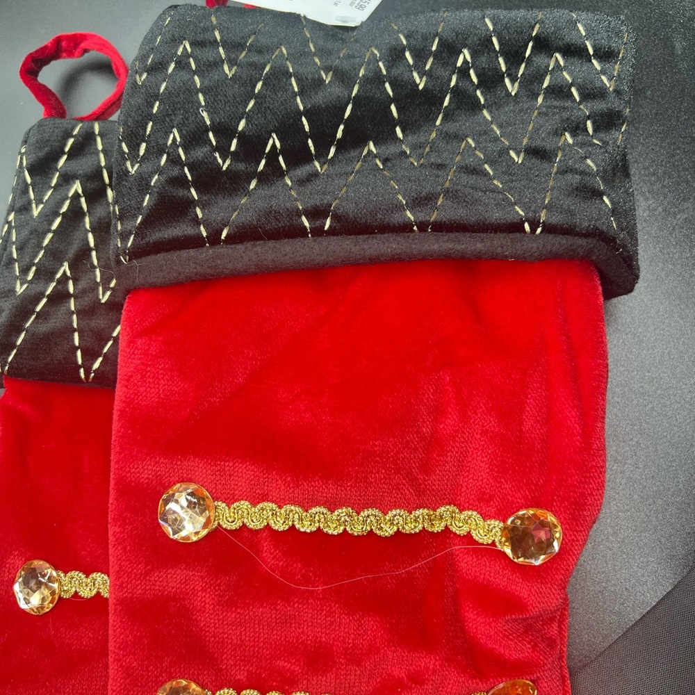 Red and Black Christmas nutcracker /soldier Stockings new with tags set of 2 - Picture 8 of 8